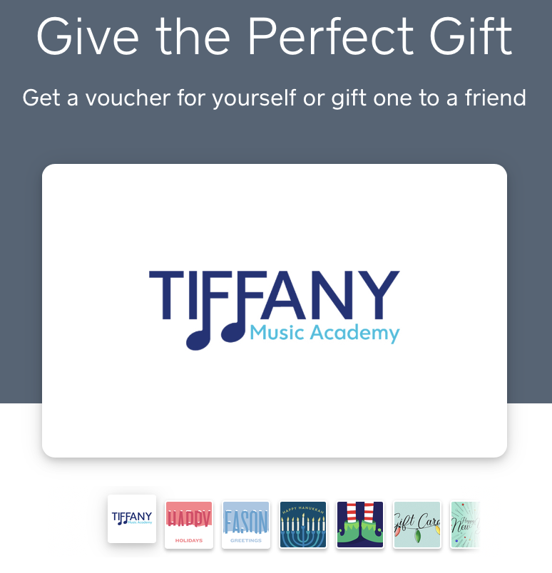 e-Gift cards for music lessons in Los Angeles