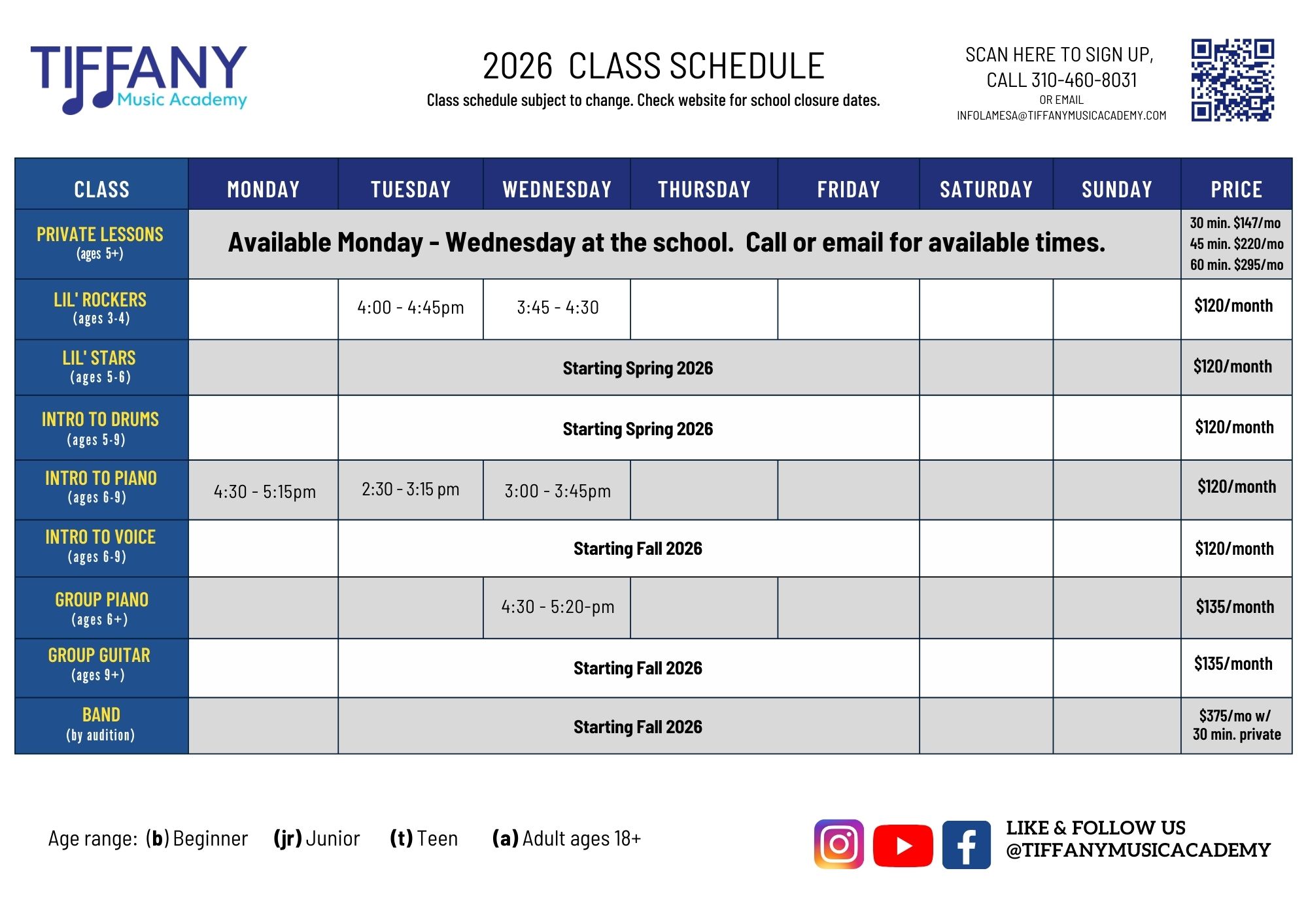 Class Schedule 10_2025