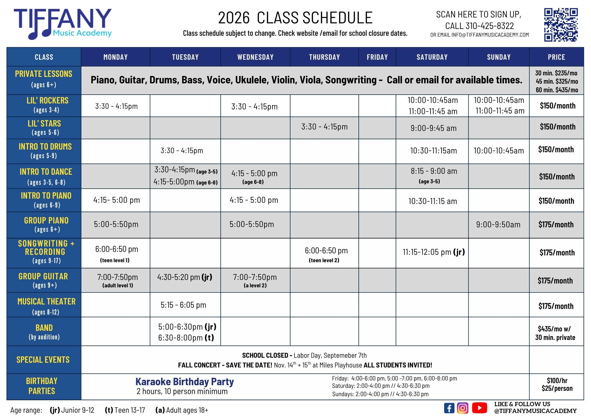 Class Schedule 92026 - Culver City